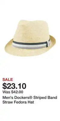 Kohl's Men's Dockers Striped Band Straw Fedora Hat offer