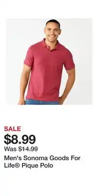 Kohl's Men's Sonoma Goods For Life Pique Polo offer