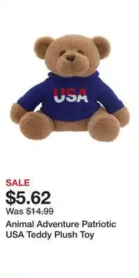 Kohl's Animal Adventure Patriotic USA Teddy Plush Toy offer