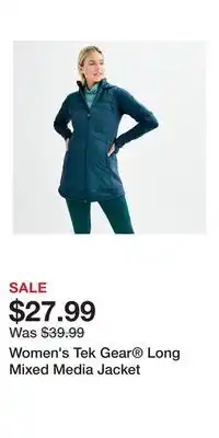 Kohl's Women's Tek Gear Long Mixed Media Jacket offer