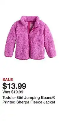 Kohl's Toddler Girl Jumping Beans Printed Sherpa Fleece Jacket offer