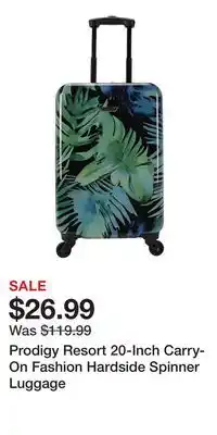 Kohl's Prodigy Resort 20-Inch Carry-On Fashion Hardside Spinner Luggage offer