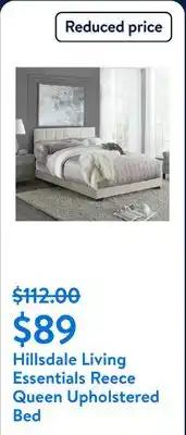 Walmart Reece Channel Stitched Upholstered Queen Bed, Ivory, by Hillsdale Living Essentials offer