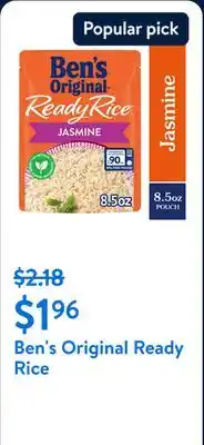 Walmart Ben's Original Ready Rice Jasmine Rice, Easy Dinner Side offer