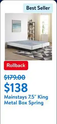 Walmart Mainstays 7.5 Half-Fold Metal Box Spring, King offer