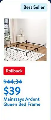 Walmart Mainstays Ardent Queen 7 Bed Frame,adult,Easy to Assemble. No Tools Needed offer