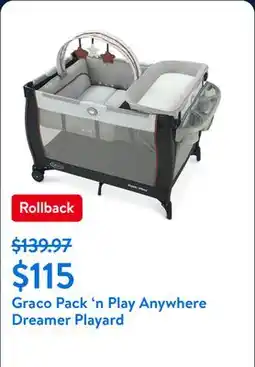 Walmart Graco Pack 'n Play Anywhere Dreamer Infant Playard, Marlo, Unisex offer