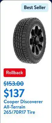 Walmart Cooper Discoverer All-Terrain 265/70R17 115T Tire offer