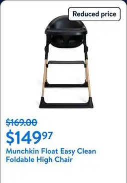 Walmart Munchkin Float Easy Clean Foldable Infant and Toddler High Chair, Black, Unisex offer