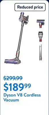 Walmart Dyson V8 Cordless Vacuum | Silver | Refurbished offer