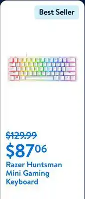 Walmart Razer Huntsman Mini Wired Optical Linear Gaming Keyboard for PC, Chroma RGB, White offer