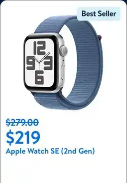 Walmart Apple Watch SE (2nd Gen) [GPS 44mm] Smartwatch with Silver Aluminum Case and Winter Blue Sport Loop offer