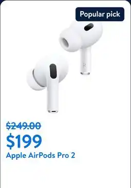 Walmart Apple AirPods Pro 2, Wireless Earbuds, Active Noise Cancellation, Hearing Aid Feature offer