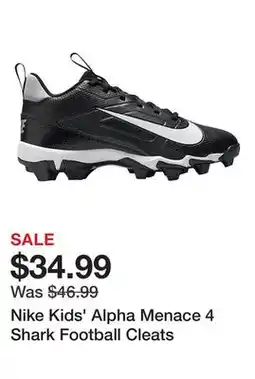 Dick's Sporting Goods Nike Kids' Alpha Menace 4 Shark Football Cleats offer