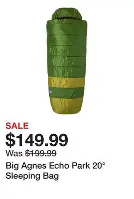 Dick's Sporting Goods Big Agnes Echo Park 20° Sleeping Bag offer