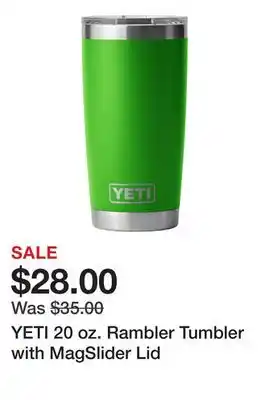 Dick's Sporting Goods YETI 20 oz. Rambler Tumbler with MagSlider Lid offer