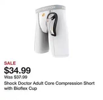 Dick's Sporting Goods Shock Doctor Adult Core Compression Short with Bioflex Cup offer