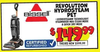 Ollie's BISSELL REVOLUTION HYDROSTEAM PET offer