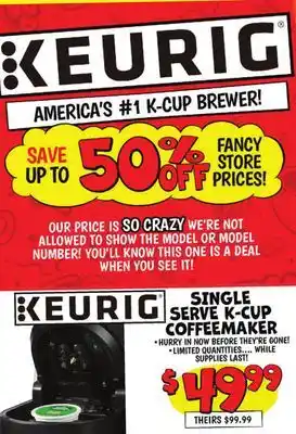 Ollie's SINGLE SERVE K-CUP COFFEE MAKER offer