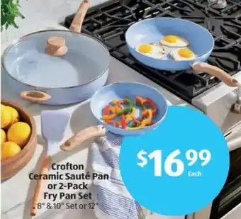 Aldi Crofton Ceramic Sauté Pan or 2-Pack Fry Pan Set offer