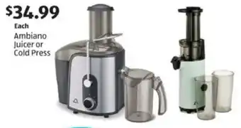 Aldi Each Ambiano Juicer or Cold Press offer