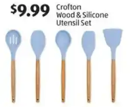 Aldi Crofton Wood & Silicone Utensil Set offer