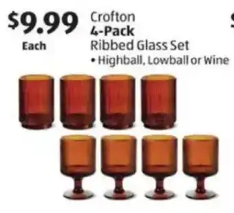 Aldi Crofton Ribbed Glass Set offer