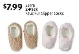 Aldi Serra Faux Fur Slipper Socks offer