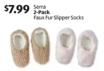 Aldi Serra Faux Fur Slipper Socks offer