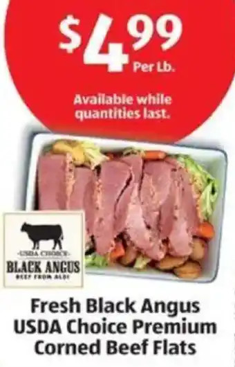 Aldi Fresh Black Angus USDA Choice Premium Corned Beef Flats offer