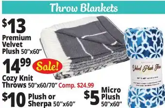 Ocean State Job Lot Throw Blankets offer