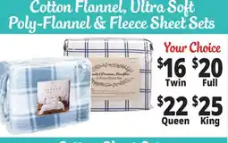 Ocean State Job Lot Cotton Flannel, Ultra Soft Poly-Flannel & Fleece Sheet Sets offer