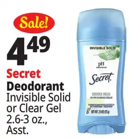 Ocean State Job Lot Secret Spring Breeze Invisible Solid Deodorant 2.6 oz offer