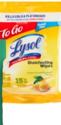 Ocean State Job Lot Lysol Disinfecting Wipes To-Go 15 Count offer