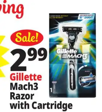 Ocean State Job Lot Gillette Mach3 Men's Razor Handle with Cartridge Refill offer