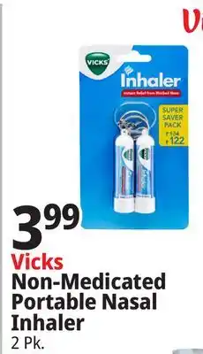 Ocean State Job Lot Vicks Non-Medicated Portable Nasal Inhaler 2 Count offer