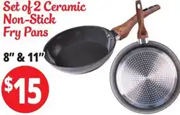 Ocean State Job Lot KLOK Ceramic Nonstick Frypan Set 2 Piece offer