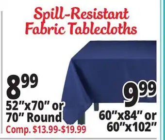 Ocean State Job Lot Spill-Resistant Fabric Tablecloths offer