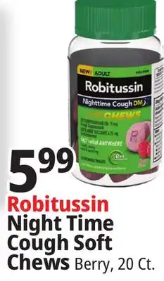 Ocean State Job Lot Robitussin Night Time Cough Soft Chews offer