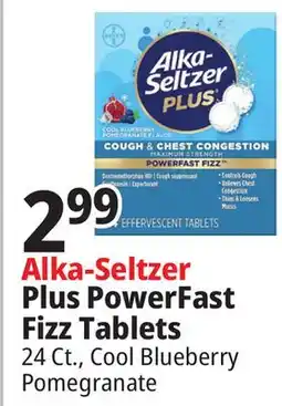 Ocean State Job Lot Alka-Seltzer Plus PowerFast Fizz Tablets offer