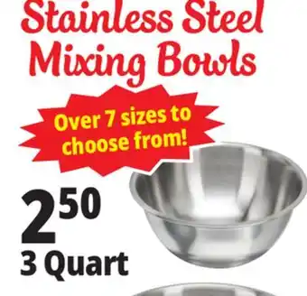 Ocean State Job Lot Stainless Steel Mixing Bowl 3 Qt offer