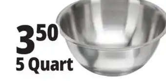 Ocean State Job Lot Stainless Steel Mixing Bowl 5 Qt offer