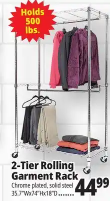 Ocean State Job Lot 2-Tier Rolling Garment Rack offer