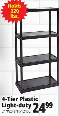 Ocean State Job Lot Maxit 4-Tier Plastic Shelving Unit 48 offer