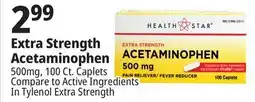 Ocean State Job Lot Health Star 500 mg Acetaminophen Pain Reliever 100 Caplets offer