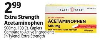 Ocean State Job Lot Health Star 500 mg Acetaminophen Pain Reliever 100 Caplets offer