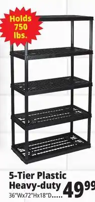 Ocean State Job Lot Maxit 5-Tier Heavy-Duty Plastic Shelving Unit offer