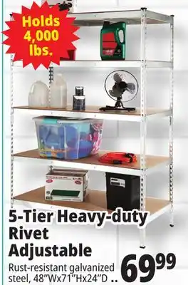 Ocean State Job Lot Method Storage Systems 5-Tier Heavy-Duty Rivet Shelving Unit 48 x 71 offer