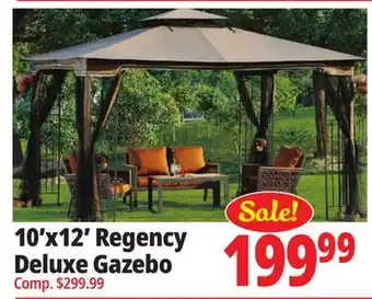 Ocean State Job Lot Regency II 10' x 12' Gazebo with Netting Brown offer