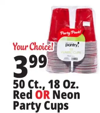 Ocean State Job Lot Kitchen Pantry Red Plastic Cups 50 Count offer